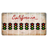 California White Cut License Plate Strips (Set of 8) Traffic Light