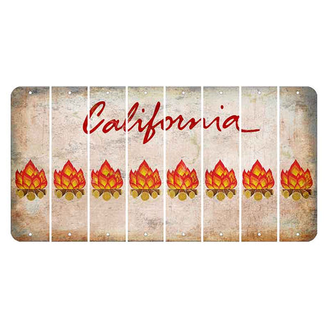 California White Cut License Plate Strips (Set of 8) Campfire