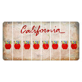 California White Cut License Plate Strips (Set of 8) Teacher Apple
