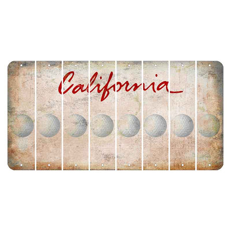 California White Cut License Plate Strips (Set of 8) Golfball