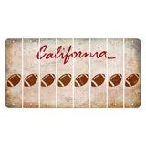 California White Cut License Plate Strips (Set of 8) Football