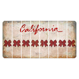 California White Cut License Plate Strips (Set of 8) Cheer Bow
