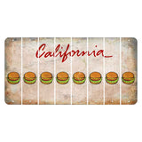 California White Cut License Plate Strips (Set of 8) Hamburger