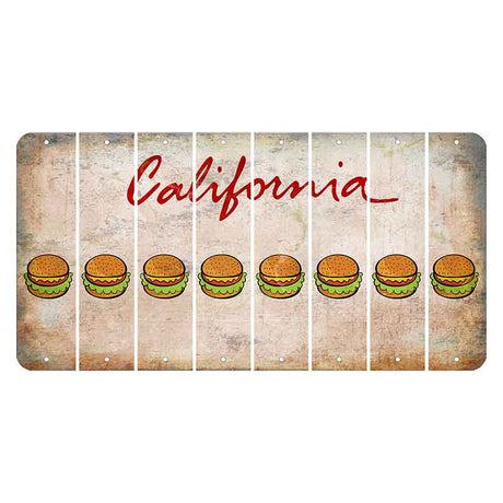 California White Cut License Plate Strips (Set of 8) Hamburger