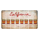 California White Cut License Plate Strips (Set of 8) French Fries