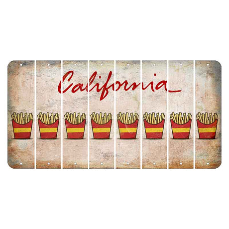 California White Cut License Plate Strips (Set of 8) French Fries