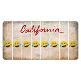 California White Cut License Plate Strips (Set of 8) Emoji - Laughing