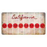 California White Cut License Plate Strips (Set of 8) Emoji - Angry