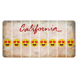California White Cut License Plate Strips (Set of 8) Emoji - Heart Eyes