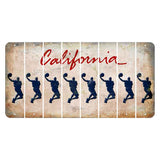 California White Cut License Plate Strips (Set of 8) Basketball Player