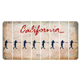 California White Cut License Plate Strips (Set of 8) Softball Batter