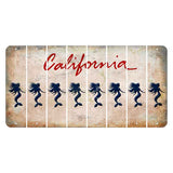 California White Cut License Plate Strips (Set of 8) Mermaid