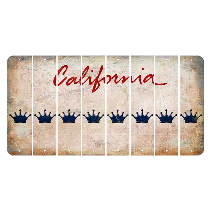 California White Cut License Plate Strips (Set of 8) Crown