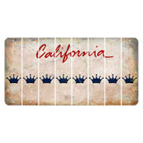 California White Cut License Plate Strips (Set of 8) Crown