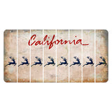 California White Cut License Plate Strips (Set of 8) Reindeer