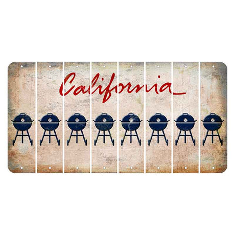 California White Cut License Plate Strips (Set of 8) Grill