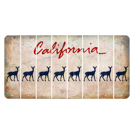 California White Cut License Plate Strips (Set of 8) Doe
