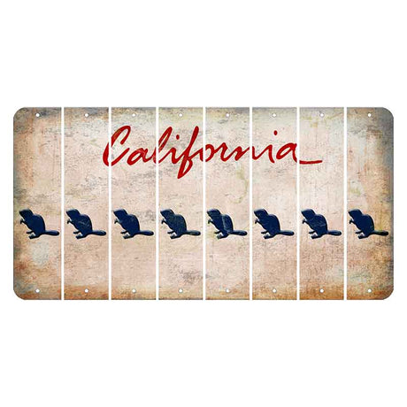 California White Cut License Plate Strips (Set of 8) Beaver