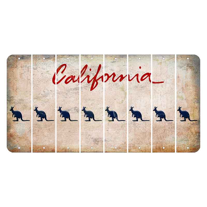 California White Cut License Plate Strips (Set of 8) Kangaroo