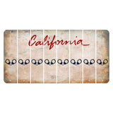 California White Cut License Plate Strips (Set of 8) Handcuffs
