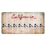 California White Cut License Plate Strips (Set of 8) Gavel