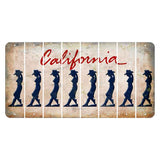 California White Cut License Plate Strips (Set of 8) Cowgirl - Leaning