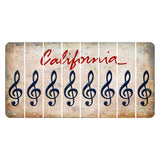 California White Cut License Plate Strips (Set of 8) Music Note