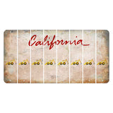 California White Cut License Plate Strips (Set of 8) Backhoe