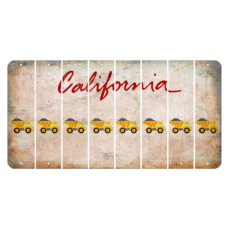 California White Cut License Plate Strips (Set of 8) Dump Truck
