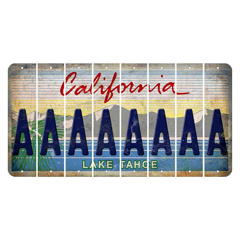 California Lake Tahoe Cut License Plate Strips (Set of 8) A
