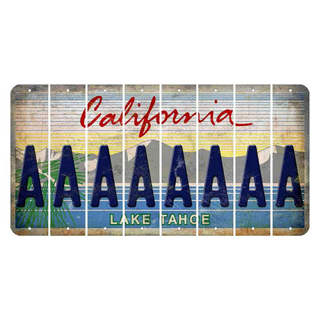 California Lake Tahoe Cut License Plate Strips (Set of 8) A