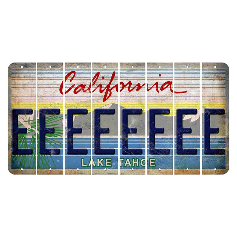 California Lake Tahoe Cut License Plate Strips (Set of 8) E