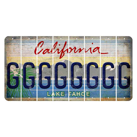 California Lake Tahoe Cut License Plate Strips (Set of 8) G