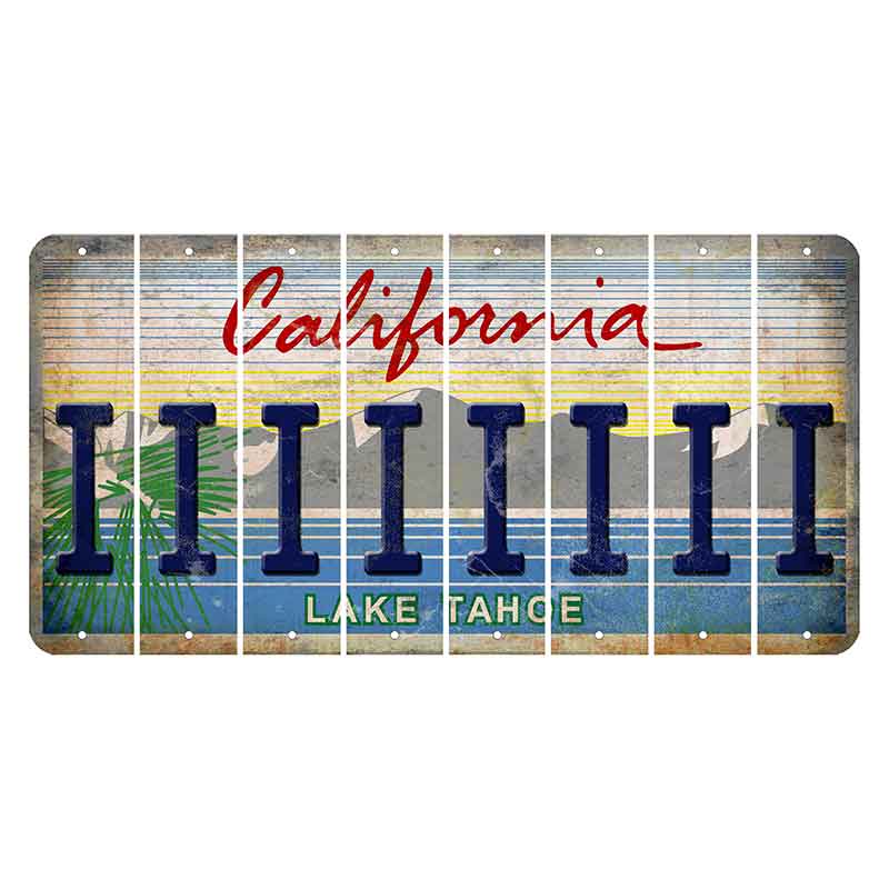 California Lake Tahoe Cut License Plate Strips (Set of 8) I