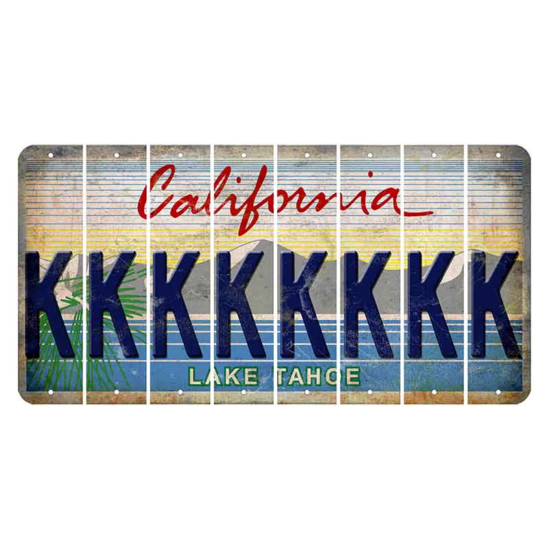 California Lake Tahoe Cut License Plate Strips (Set of 8) K