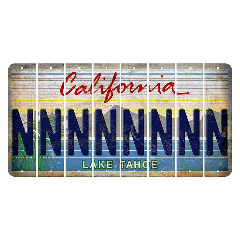 California Lake Tahoe Cut License Plate Strips (Set of 8) N