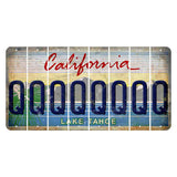 California Lake Tahoe Cut License Plate Strips (Set of 8) Q