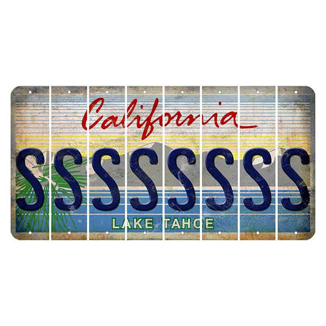 California Lake Tahoe Cut License Plate Strips (Set of 8) S