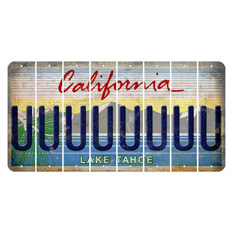 California Lake Tahoe Cut License Plate Strips (Set of 8) U