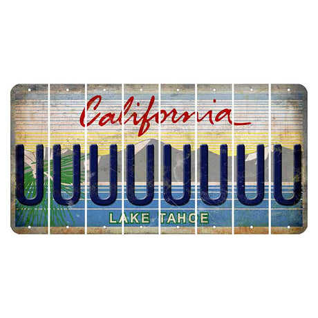 California Lake Tahoe Cut License Plate Strips (Set of 8) U