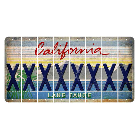 California Lake Tahoe Cut License Plate Strips (Set of 8) X