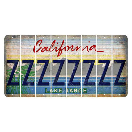 California Lake Tahoe Cut License Plate Strips (Set of 8) Z