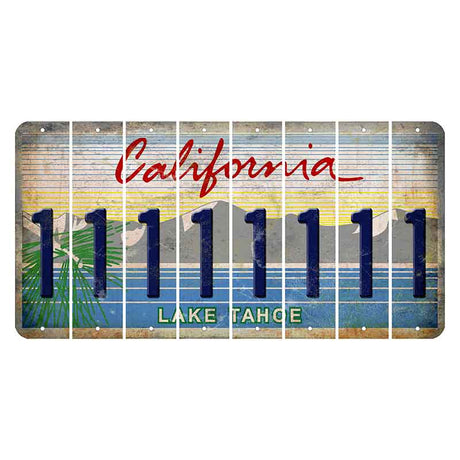 California Lake Tahoe Cut License Plate Strips (Set of 8) 1