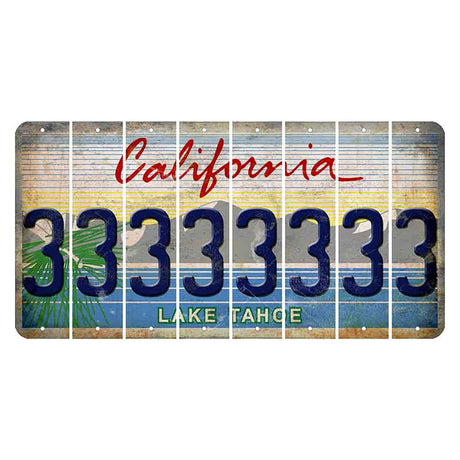 California Lake Tahoe Cut License Plate Strips (Set of 8) 3