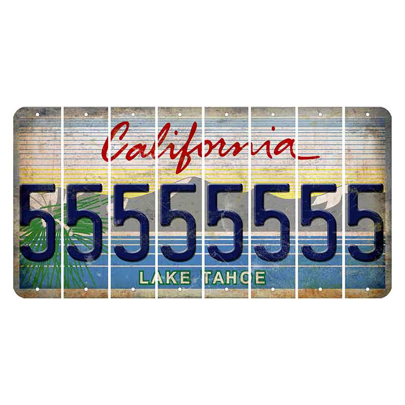 California Lake Tahoe Cut License Plate Strips (Set of 8) 5