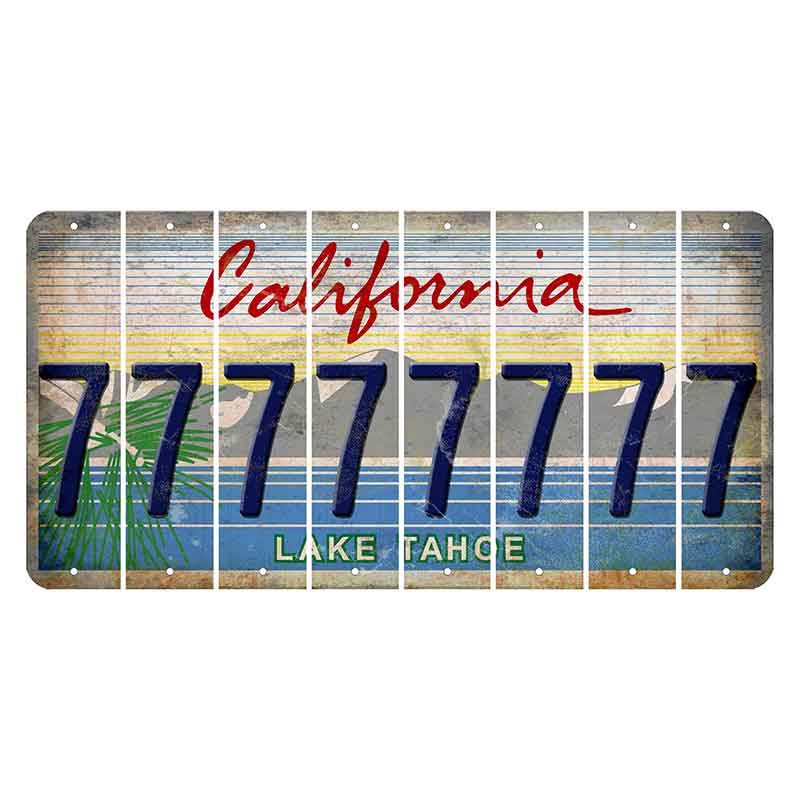 California Lake Tahoe Cut License Plate Strips (Set of 8) 7