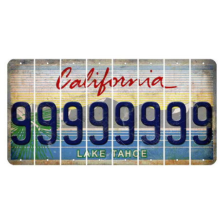 California Lake Tahoe Cut License Plate Strips (Set of 8) 9