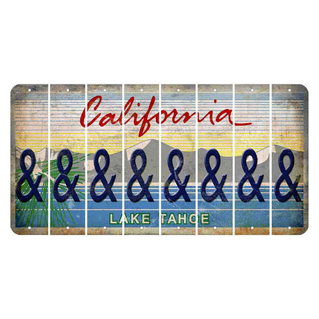 California Lake Tahoe Cut License Plate Strips (Set of 8) And Sign