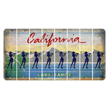 California Lake Tahoe Cut License Plate Strips (Set of 8) Female Golfer