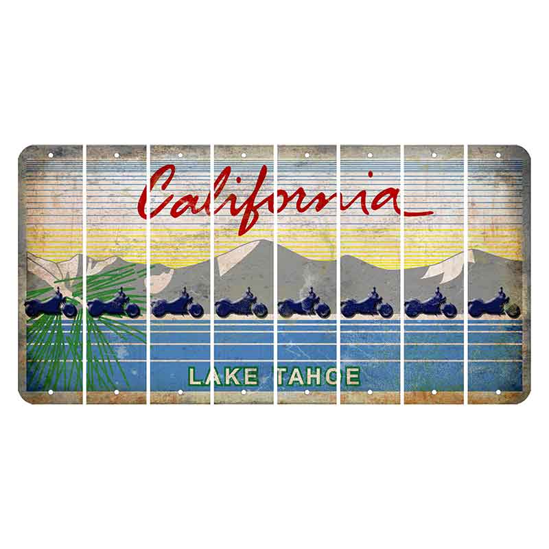 California Lake Tahoe Cut License Plate Strips (Set of 8) Motorcycle